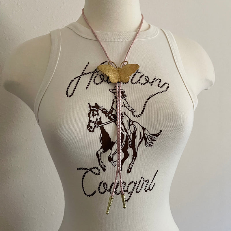 Pink Butterfly Bolo