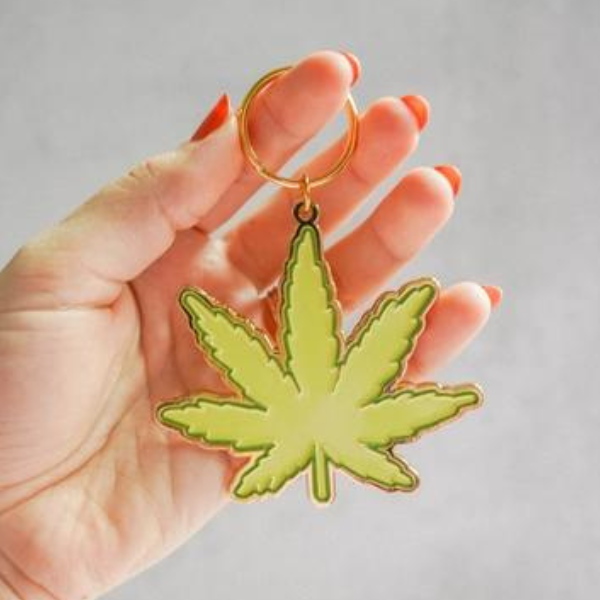 W**d Leaf Keychain