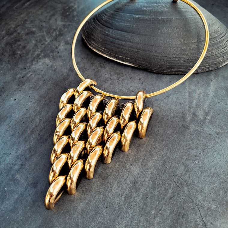 Brass Python Collar Necklace