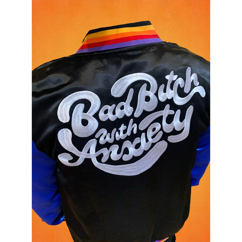 Bad B*tch With Anxiety Varsity Bomber Jacket